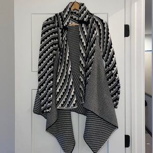 RD Style asymmetrical open front sweater